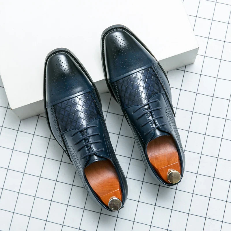 Fashion Brogue Shoes Dress Wedding Social Office Leather Shoes For Men Classic Casual Business Party Formal Leather Shoes Man