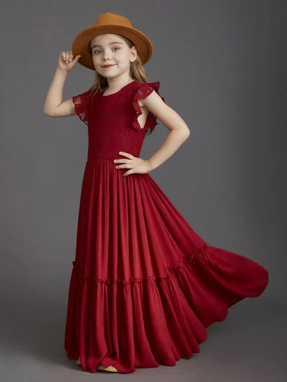 Summer Girls Lace Dresses Kids Flower Girl Wedding Princess Party Dress Vestidos Costume Children Clothing For 4-14Years