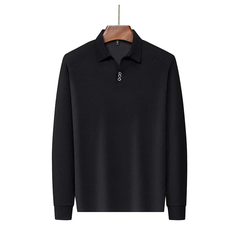High quality brand long sleeve men's polo shirt autumn fashion customization high-end slim fit top casual business T-shirt
