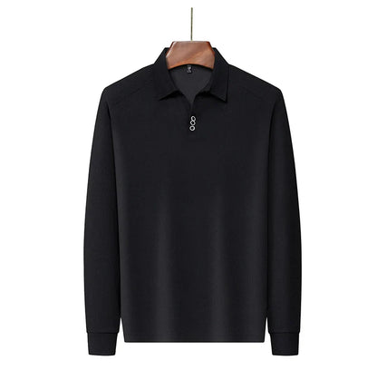 High quality brand long sleeve men's polo shirt autumn fashion customization high-end slim fit top casual business T-shirt