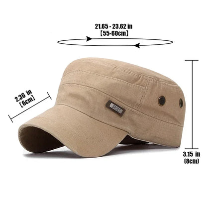 Military Cadet Flat Cap Fashion Clothes Adjustable Snapback Hat Unisex New Fashion Classics Outdoor Casual Sport  Baseball Cap