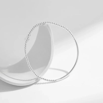 925 Sterling Silver Elastic Adjustable Simple Beads Bracelets Charm Hearts Stackable Fine Jewelry For Women Female Gifts