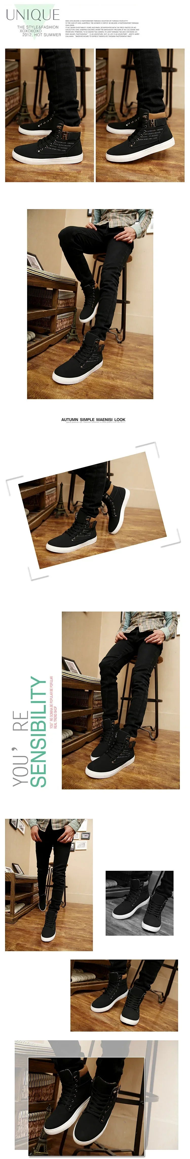 Men's Boots  New Korean Version Men's Shoes High Top Skateboard Shoes Retro Platform Casual Lace Up Men Fashion Boots 2025