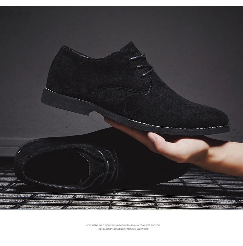 Sapatos Masculinos Derby de Luxo, Sapatos de Couro de Camurça de Alta Qualidade para Homens, Sapatos Casuais de Negócios, Sapatos de Amarrar Masculinos para Festas e Casamentos, Tamanho Grande