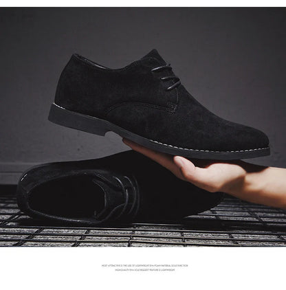 Sapatos Masculinos Derby de Luxo, Sapatos de Couro de Camurça de Alta Qualidade para Homens, Sapatos Casuais de Negócios, Sapatos de Amarrar Masculinos para Festas e Casamentos, Tamanho Grande