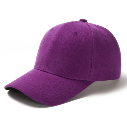 Solid Unisex Baseball Cap 6 Panel Men Caps Daily Womens Summer Hat Curved Brim Adjustable Red White Purple Grey Black