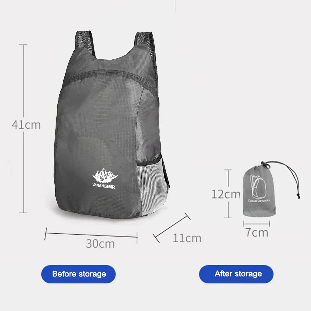 15L Lightweight Packable Backpack Foldable ultralight Outdoor Folding Backpack Travel Sports Bag Hiking Daypack for Men Women