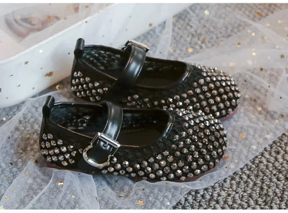 Girls Flat Shoes Sparkling Hollowed-Out Princess Shoes for Kids 2025 Summer New Sandals Mesh Hook&loop Toddlers Breathable Ins