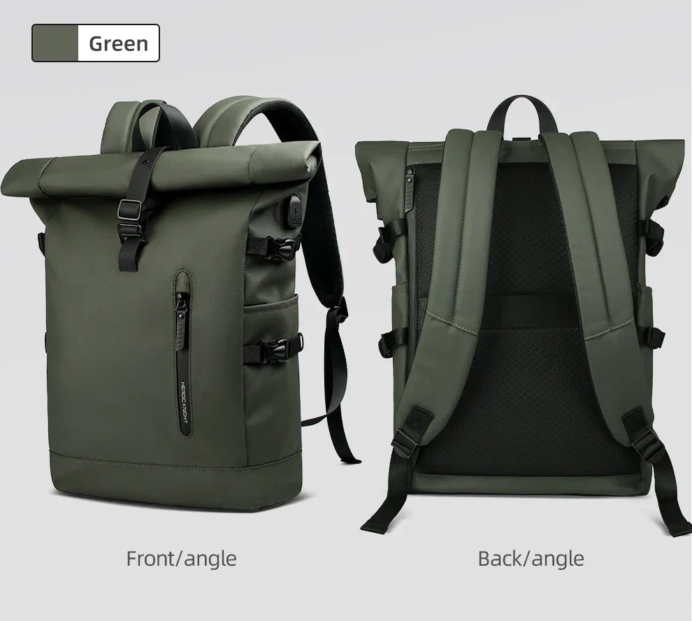 Expandable Travel Backpack Men Large Capacity Waterproof 15.6” Laptop Bag Hiking Rucksack Cycling Daypack Bag with USB Port