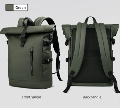 Expandable Travel Backpack Men Large Capacity Waterproof 15.6” Laptop Bag Hiking Rucksack Cycling Daypack Bag with USB Port