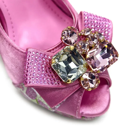 Rhinestone Design INS Hot Sale New Arrivals African Shoes and Bag Set in Blue Color Open Toe Comfortable Women Heels
