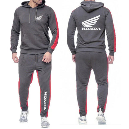 2025 Men Tracksuit Honda motor Wing Printed Hoodie Suits Hooded Sweatshirt+Pants 2 Pieces Men Sets Running Fitness Men Clothing