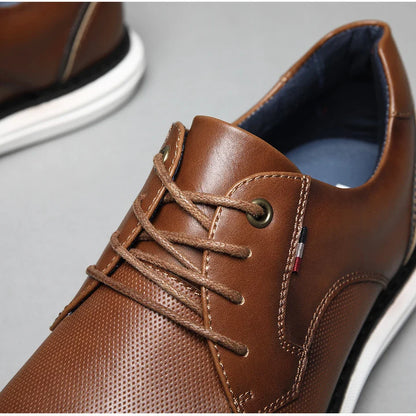 Genuine Leather Dress Shoes Comfy Men Casual Shoes Smart Business Work Office Lace-up Men Shoes