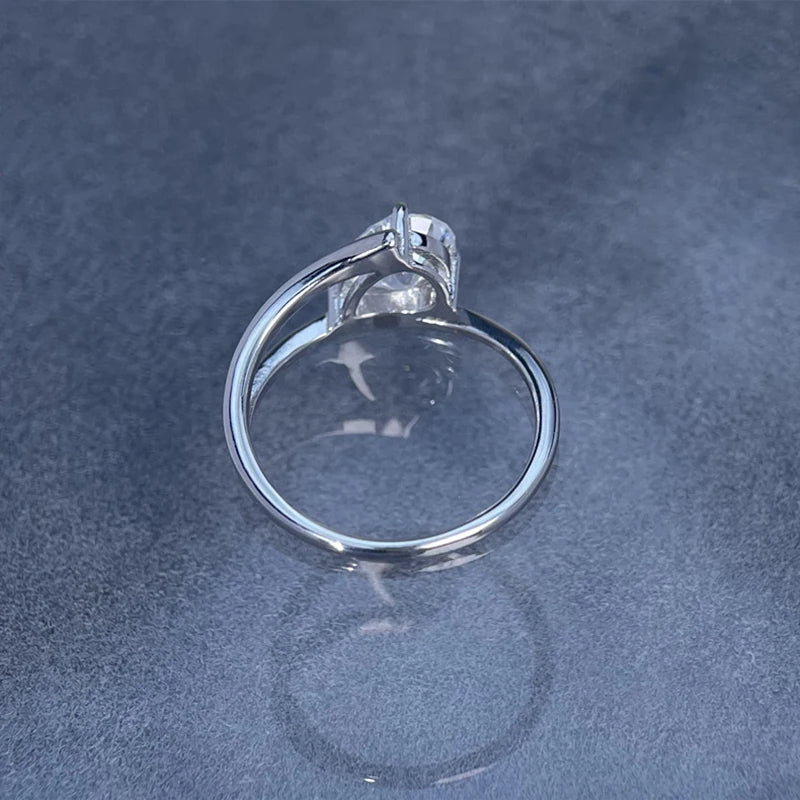 D Color VVS1 6*8mm Pear Cut Moissanite Rings for Women Sparkling Wedding Proposal Birthday Gift 100% S925 Sterling Silver