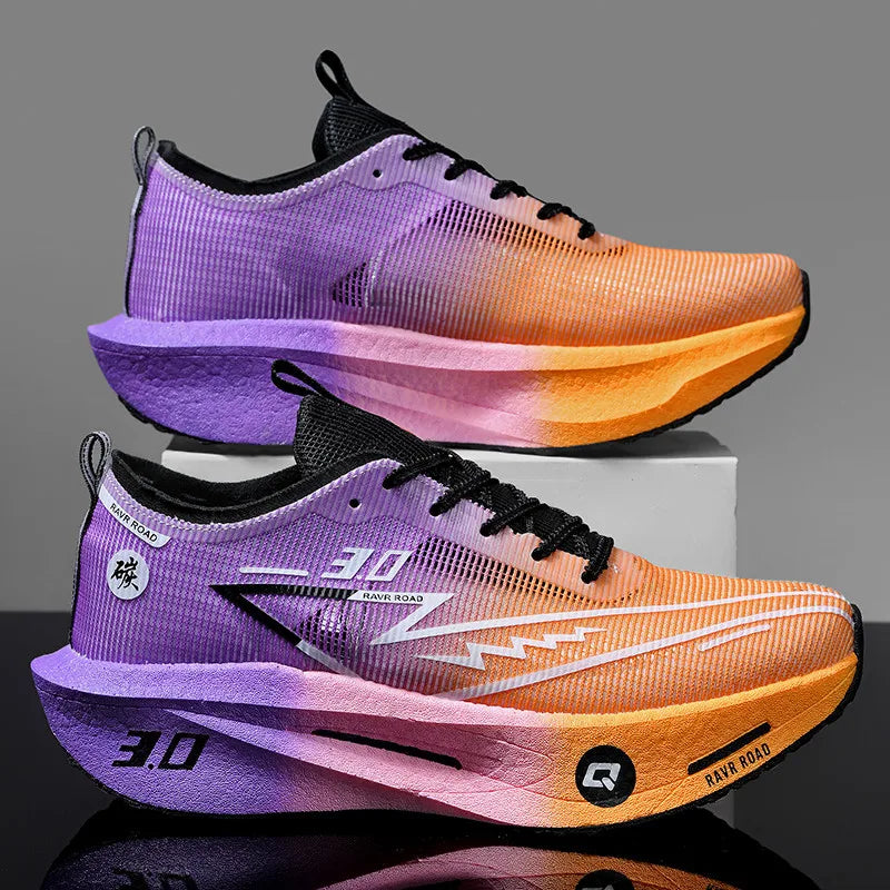 Tênis Esportivo Masculino com Placa de Carbono de Palma Inteira Tênis de Corrida Masculino e Feminino para Maratona com Amortecimento de Choque para Treinamento de Atletismo