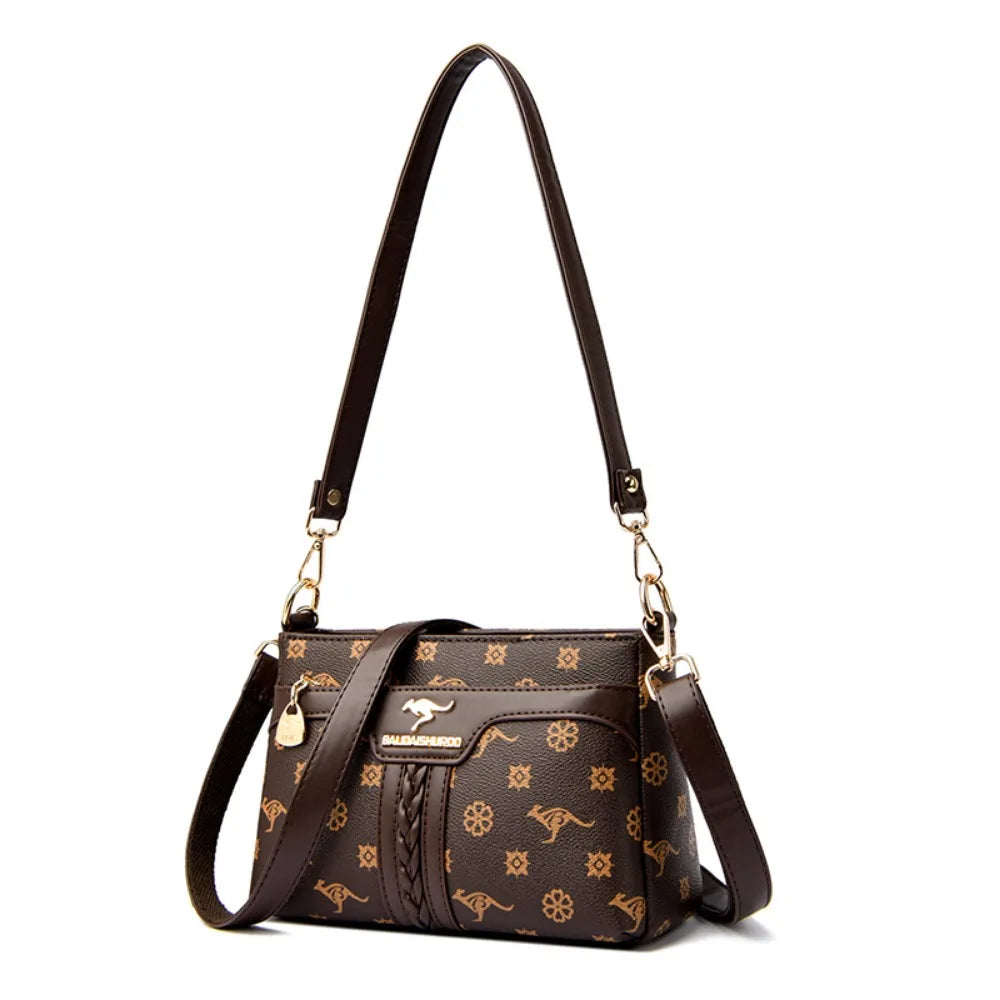 Old Flower Leather Luxury Designer Crossbody Shoulder Mesenger Bags for Ladies Zipper Small Retro Women Bag Female Sac A Main