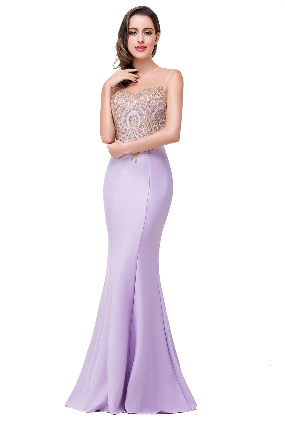 2024 Hot Sale Gold Appqulies Sweetheart Illusion Wedding Guest Gown Elegant Bridesmaid Dresses Maxi Floor Length Mermaid Gowns