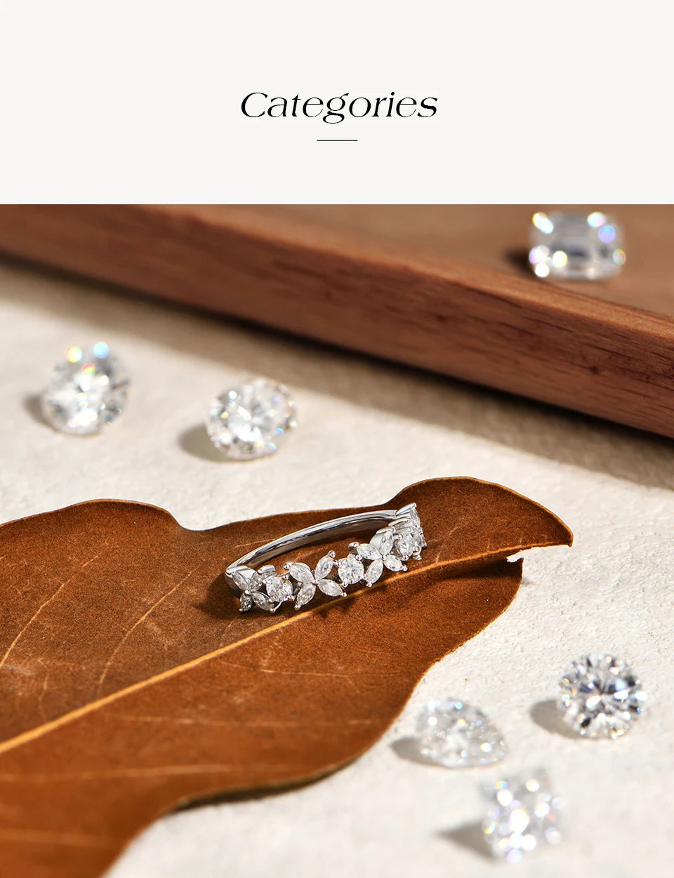 Classic Marquise Round Moissanite Leaves and flowers Ring S925 Silver for Women party Jewelry Gift anniversary Wedding