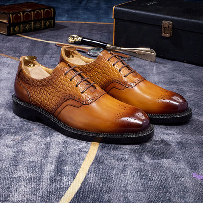 Men's casual shoes Brock Oxford shoes retro red sole genuine leather men's formal 2026 spring/summer new collection