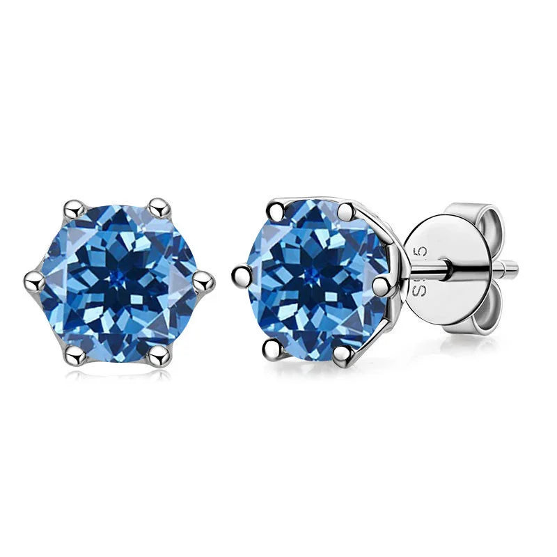Real 1 CT D Color Moissanite Stud Earrings For Women Top Quality 925 Sterling Silver Sparkling Wedding Jewelry