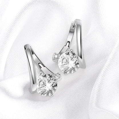 Certified 2CTTW D Color Moissanite Hoop Earring for Women Sparkling High Quality Lab Diamond Jewelry 925 Sterling Silver