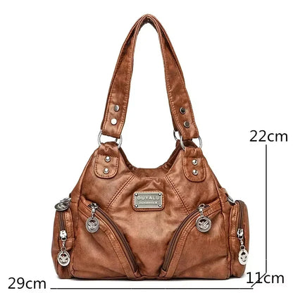 Hot Luxury Bag Women's PU Leather Crossbody Bag Retro Luxury Handbag Fashion Motorcycle Bag Brand Fashion Crossbody Bag