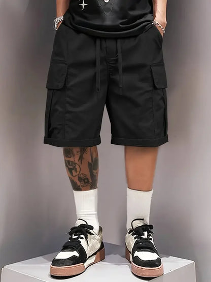Summer Men's Cargo Shorts, Casual, Versatile and Fashionable, Three Colors Available, Multi-Pocket Design, Suitable for Casual Outings