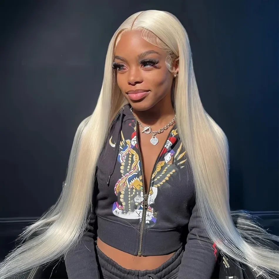 Straight Human Hair Wigs 613 Blonde 13X6 Hd Lace Frontal Wig 220 Density 13X4 Lace Front Wigs Human Hair 38 Inch Pre Plucked Wig