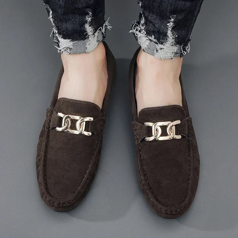 Fashion Suede Men Casual Shoes  Breathable Comfort Slip-on Mens Driving Shoes Luxury Brand Men Loafers Mens Lazy Shoes Moccasin