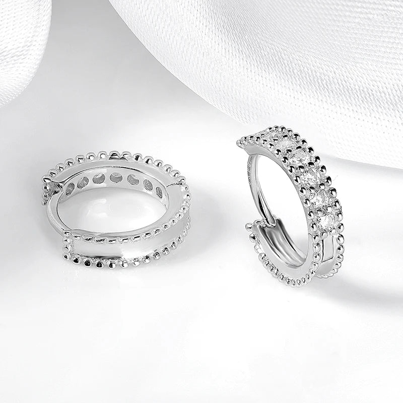 D Color 0.14ct Moissanite Hoop Earring for Women Simulation Diamonds Earring S925 Silver  Wedding Birthday Valentine Gift
