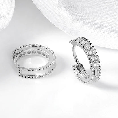 D Color 0.14ct Moissanite Hoop Earring for Women Simulation Diamonds Earring S925 Silver  Wedding Birthday Valentine Gift