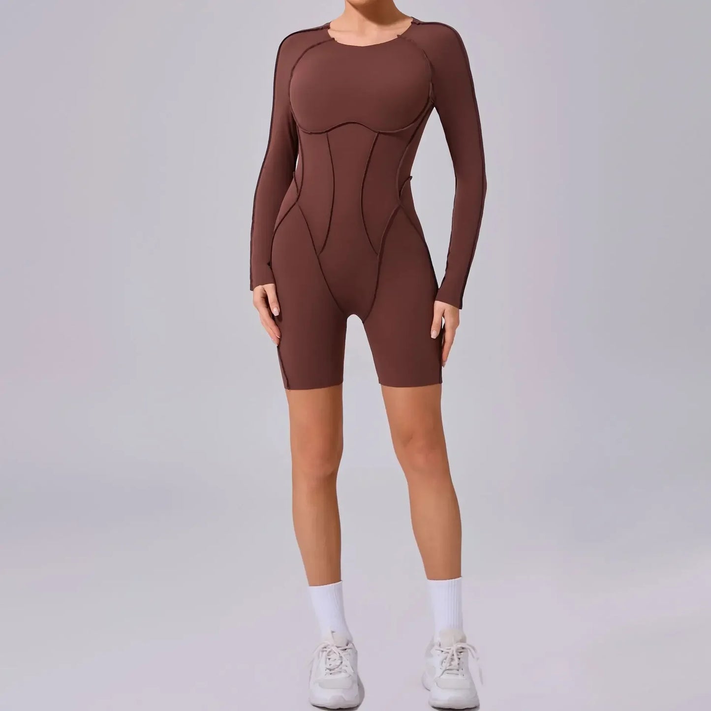 Women's High Elasticity Sports Bodysuit Kit Yoga Fitness Jumpsuit Open Back Hip-Lift Outdoors Gym Workout Sexy Fitness Outfit