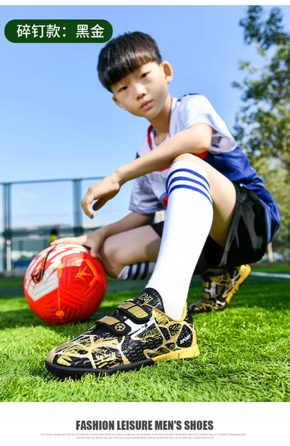 Boys Football Boots New Resistant Casual Kids Soccer Shoes Sneakers Grass Non Slip Training Sports Fast Match Breathable Cleats