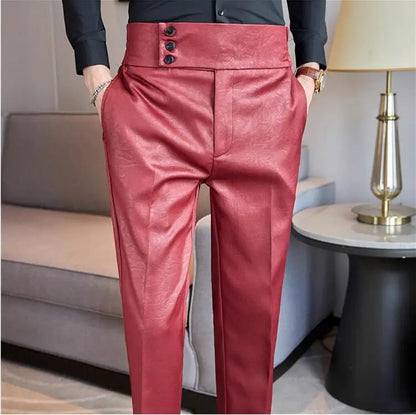 Men Boutique Bright Jacquard Suits Pants Male Formal Wear Trousers Quality Men Business Casual Pants High Waisted Suit Trousers