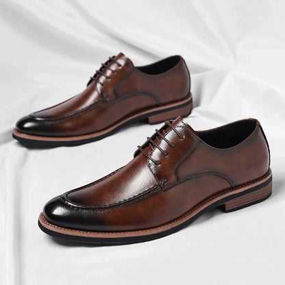 Fashion Designer's New Gentleman's Brown and Black Lace-up Men's Formal Leather Shoes