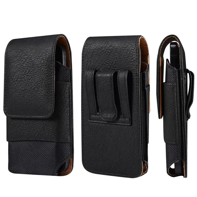 Universal Leather Men Waist Bag Mobile Phone Belt Clip Case For iPhone Samsung Galaxy Xiaomi Redmi Poco Oppo 7 Pro Holster Pouch