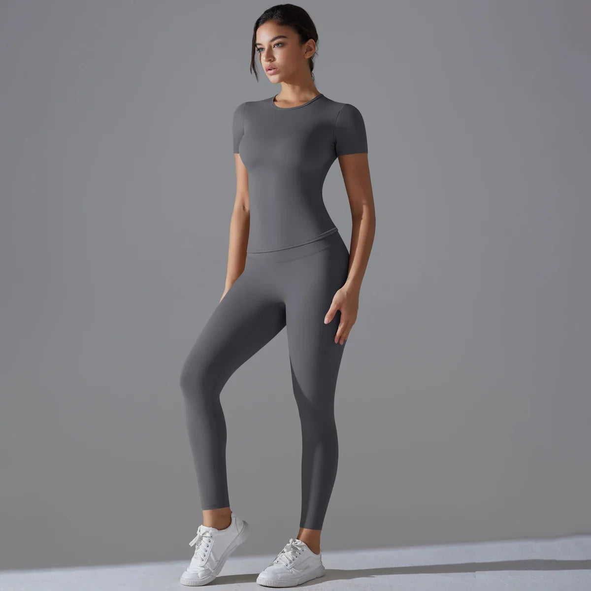 Quick-Drying Gym Leggings Set Yoga Suit Sports Set Sleeve Breathable Stretchy GYM Yoga Slim Fitness Active Top Tight Yoga Pant