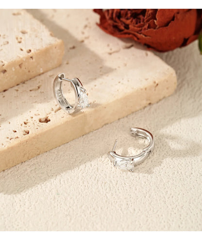 Water Drop D Color Moissanite Neutral Ear Buckle 925 Sterling Sliver Sparkling Hoop Earrings For Women Fine Jewelry