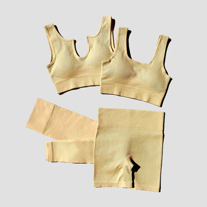 2/4/6PCS Seamless Women Yoga Set Workout Sportswear Fitness Bra Sport Pants Gym Clothing High Waist Leggings Shorts Sports Suits