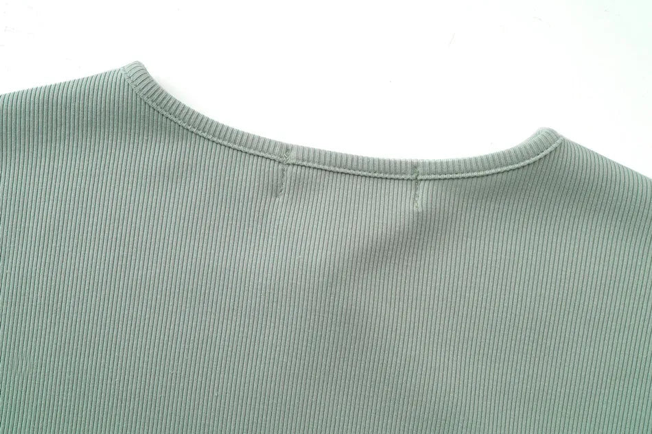 woman clothing high Stretch ribbing closed-fit wrap tops + Matte Satin dress Maxi matching sets (ship out in 1 day)