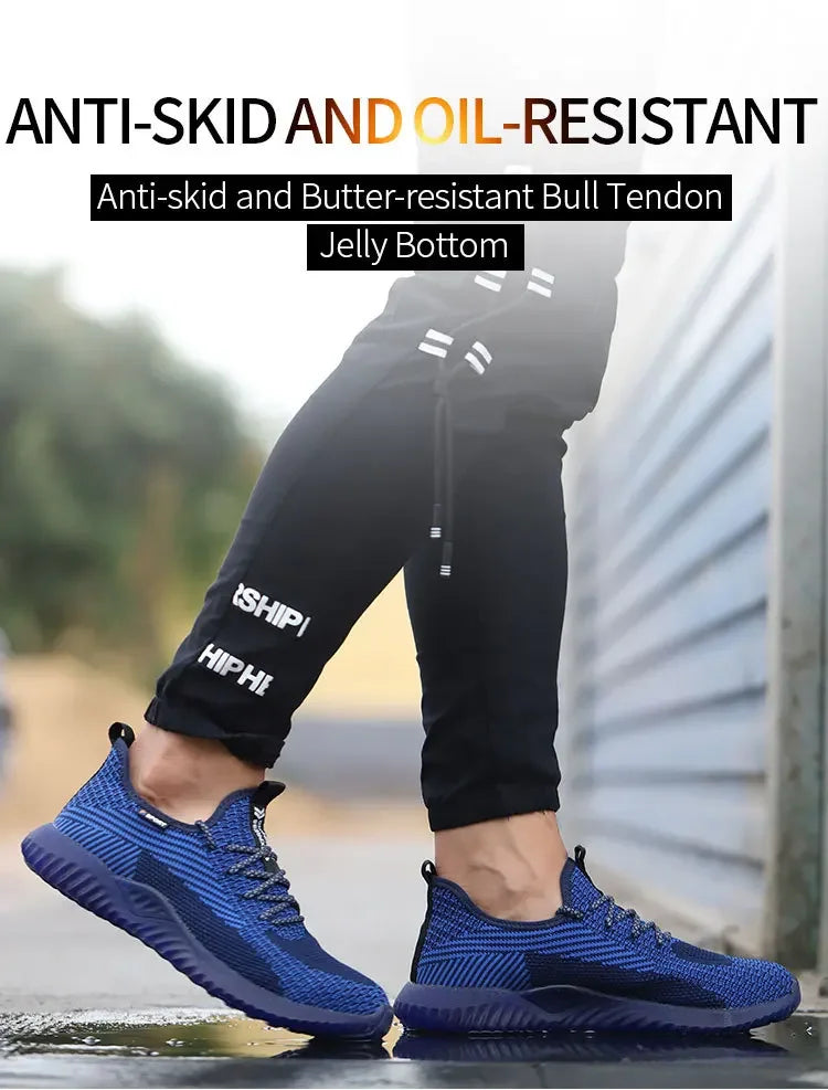 Safety Shoes Men's Work Boots Steel Toe Cap Puncture-Proof Indestructible Security Work Shoes Women Light Comfortable Sneakers