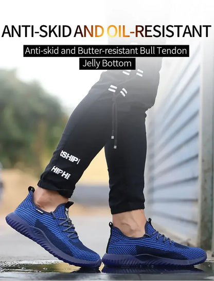 Safety Shoes Men's Work Boots Steel Toe Cap Puncture-Proof Indestructible Security Work Shoes Women Light Comfortable Sneakers