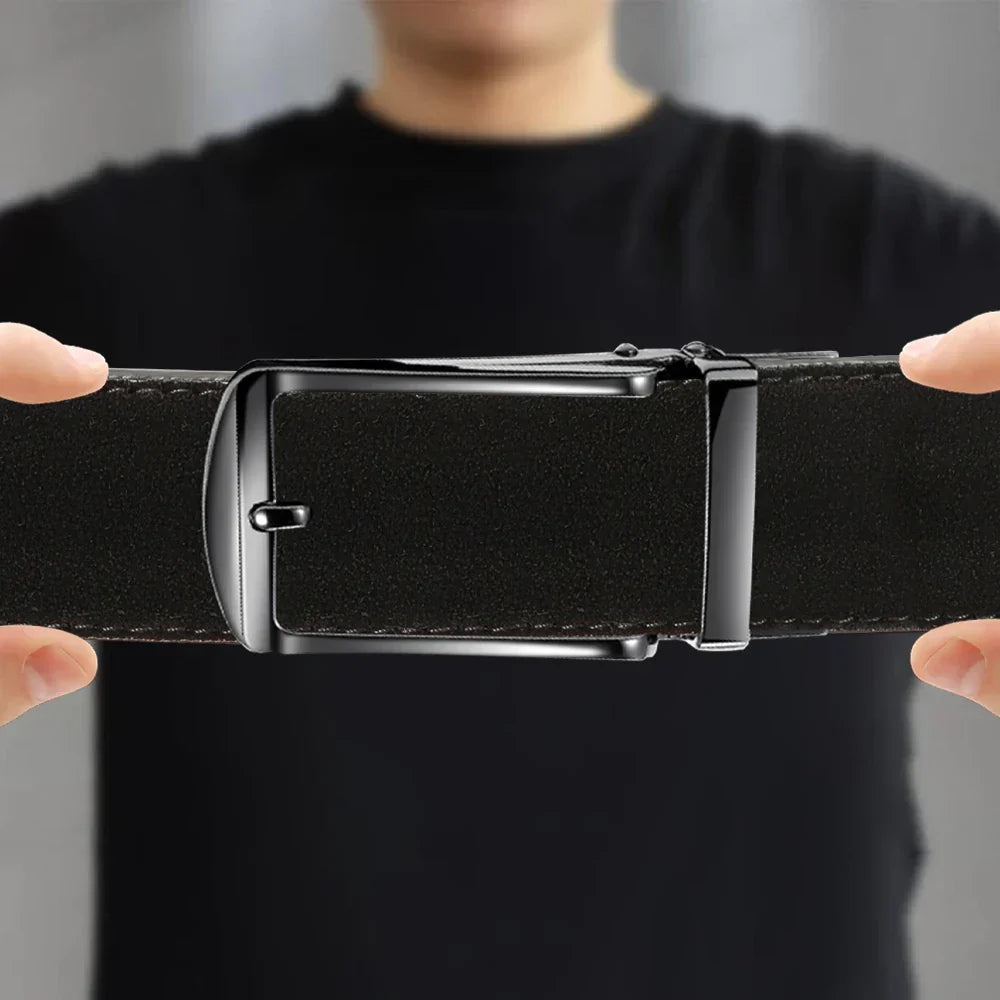Men Belts Leather Waist Strap Male Automatic Buckle Waistband Mens High Quality Girdle Belts for Women Men Gifts 105 115 125cm