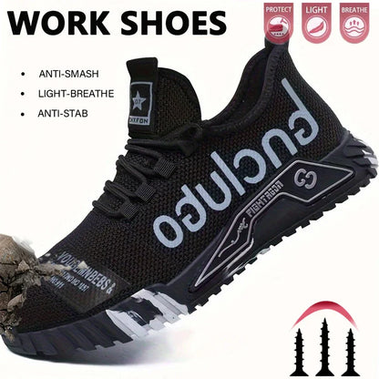 Steel Toe protection Shoes Anti smashing Anti-Puncture Men's Safety Shoes Lightweight Breathable Men's Resistant Work Shoes