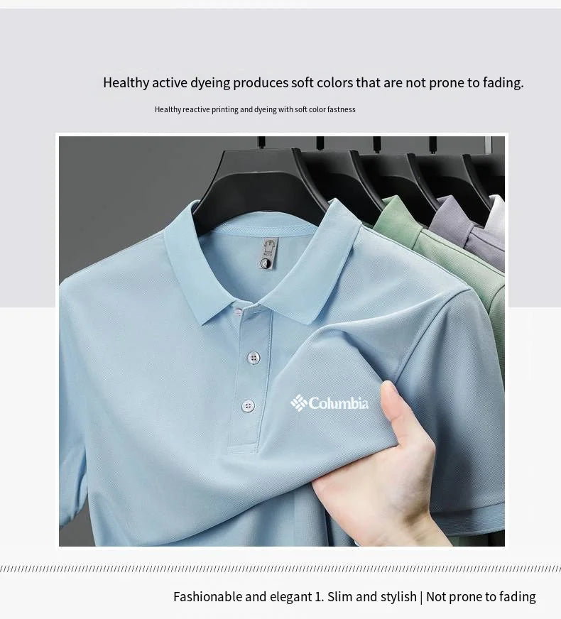 2026 new model men's golf short sleeves polo shirt lapel letter printing ventilate t-shirt business leisure exercise men's wear