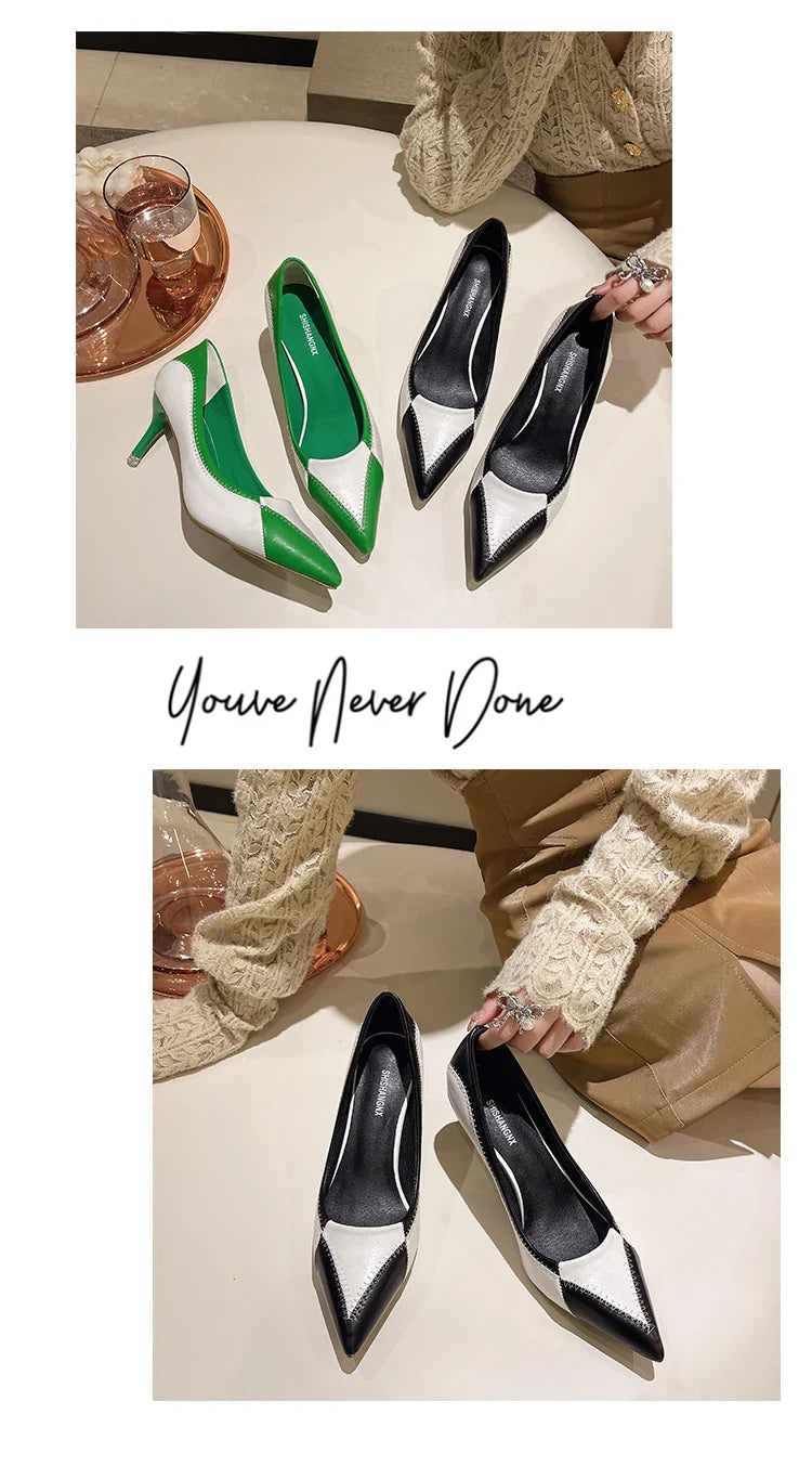 Verão Novas Sandálias Femininas de Bico Fino com Salto Agulha Sapatos Femininos de Salto Alto para Banquetes e Festas Sapatos de Casamento da Moda Scarpins 6,5-9cm