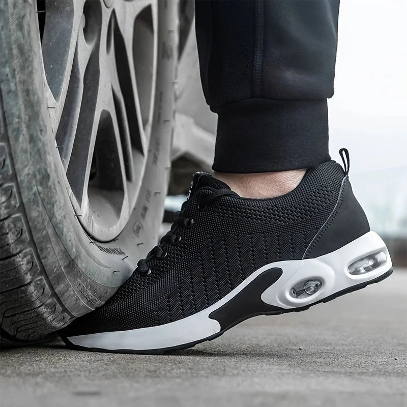 Summer Air Cushion Work Safety Shoes For Men Breathable Work Sneakers Steel Toe Shoes Anti-puncture Safety Protective Shoes