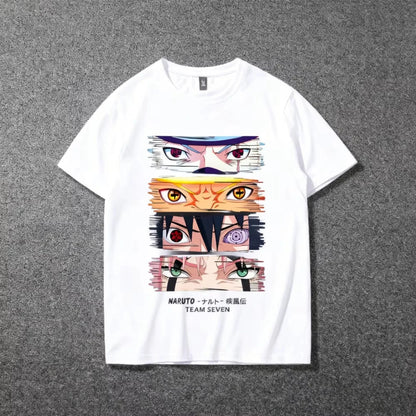 Anime Uzumaki Uchiha Sasuke Haruno Sakura Men's and Women's Summer Printed T-shirts Short Sleeved Cotton Top Base T-Shirt
