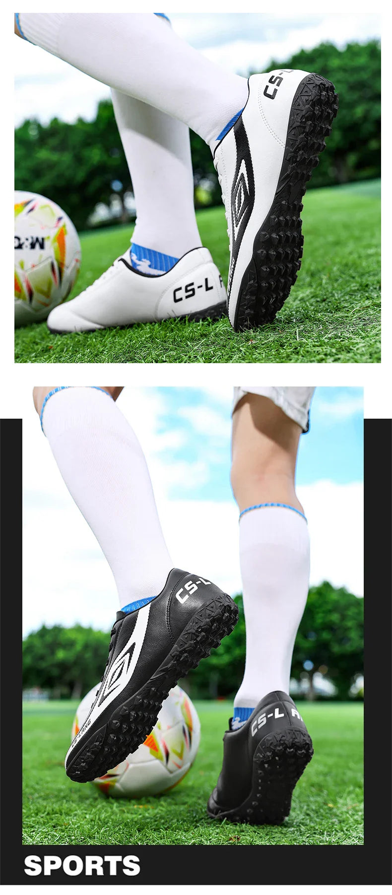 New Men Football Boots Breathable Professional Soccer Shoes Turf Outdoor Non-slip Long Spikes Adult Ultralight Training Futsal
