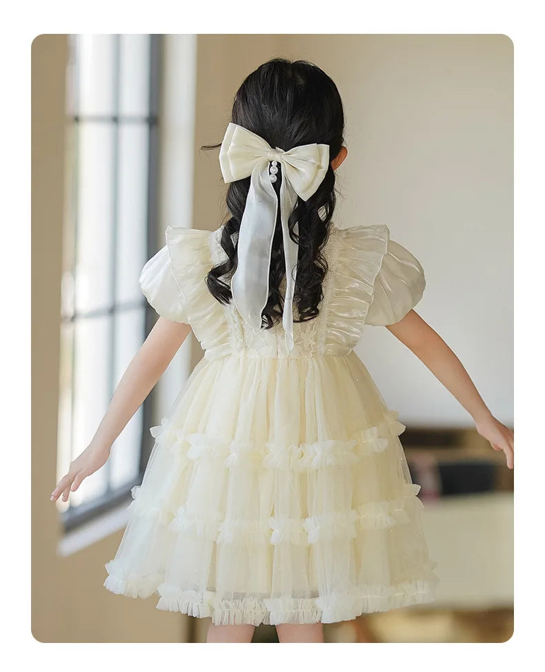 Girls' Princess Dress Summer New Style Little Girl Birthday Dress Dress Fashionable Children's Lolita Dress Short-Sleeved Dress